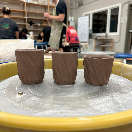 Freshly carved greenware