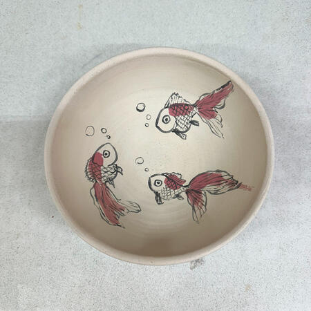 Bone dry greenware with underglaze